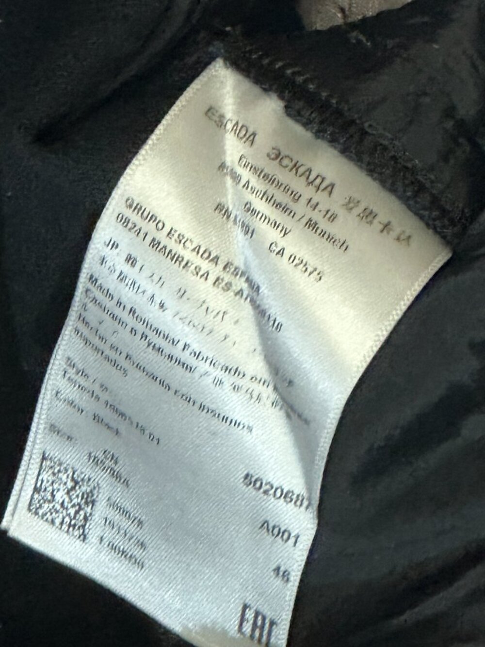 ESCADA Black Wool Casual Pants Women's Size 46 - Picture 11 of 15